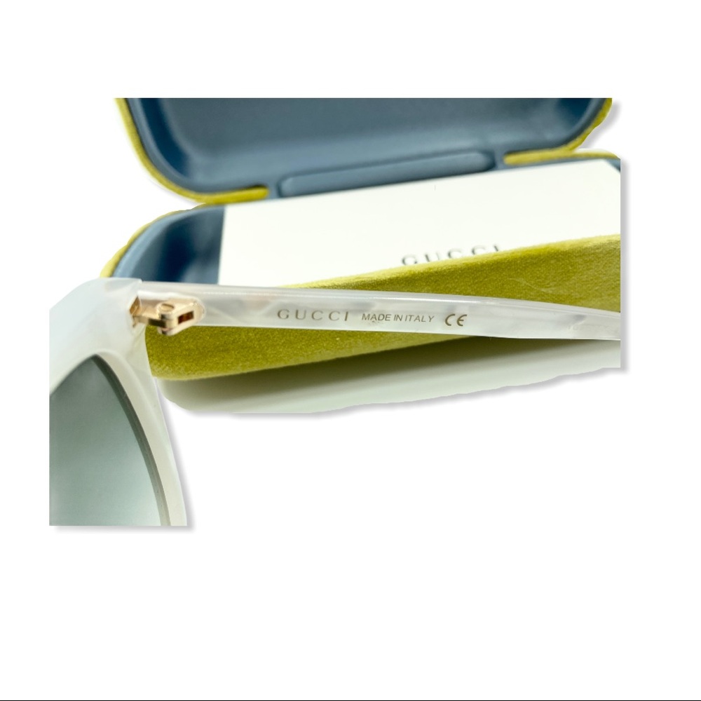 GUCCI White Mother of Pearl Cat-Eye Sunglasses - Picture 3 of 9